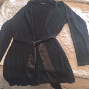 Black Knit Sweater with wrap belt